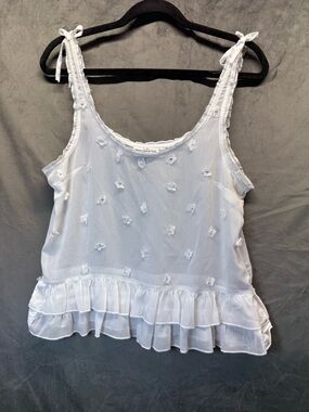 Fairycore Abercrombie & Fitch tank top delicate floral lace embroidery Flouncy